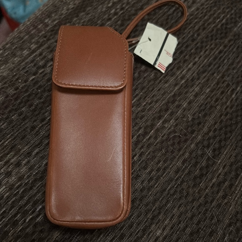 Vintage Coach Genuine Leather Flip Cell Phone Case Style 292587 Brown - Picture 1 of 4